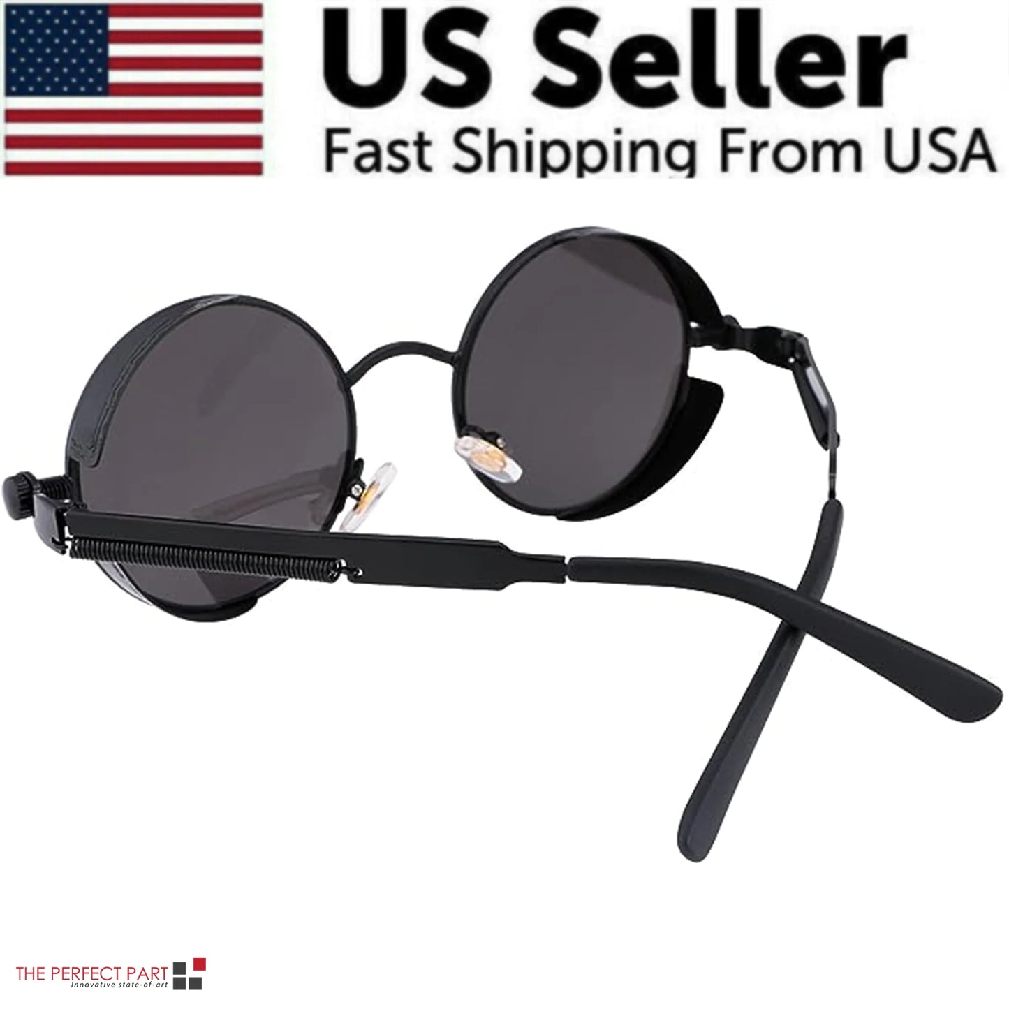 Retro Round Polarized Sunglasses Men Women Vintage Gothic Steampunk Glasses